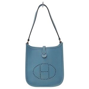 Hermes Shoulder Bag PM Short Blue Jean Silver Hardware